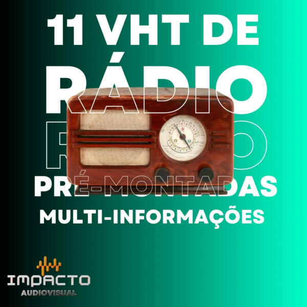 11 Vinhetas pré-montadas de rádio com o nome da sua rádio, slogan, site, telefone, Whatsapp e Rádiosnet