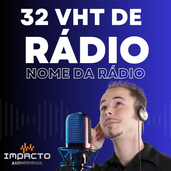 32 vinhetas pré-montadas com o nome da sua rádio