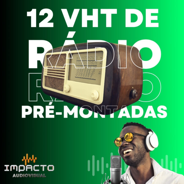 12 vinhetas pré-montadas com o nome da sua rádio