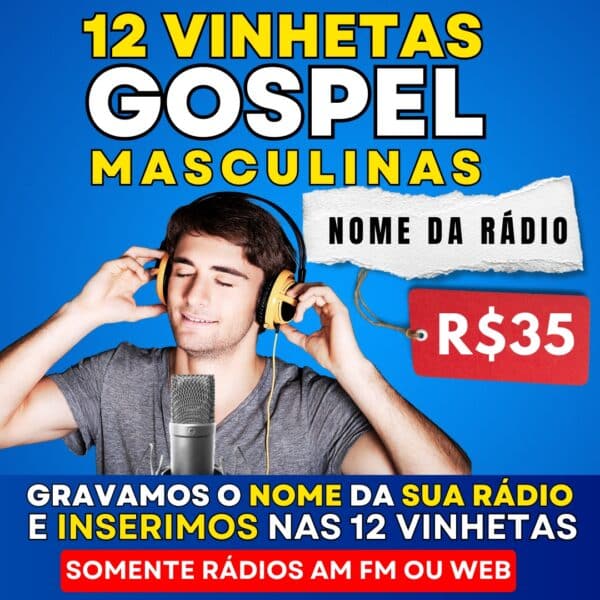 12 VINHETAS GOSPEL MASCULINAS COM O NOME DA SUA RÁDIO